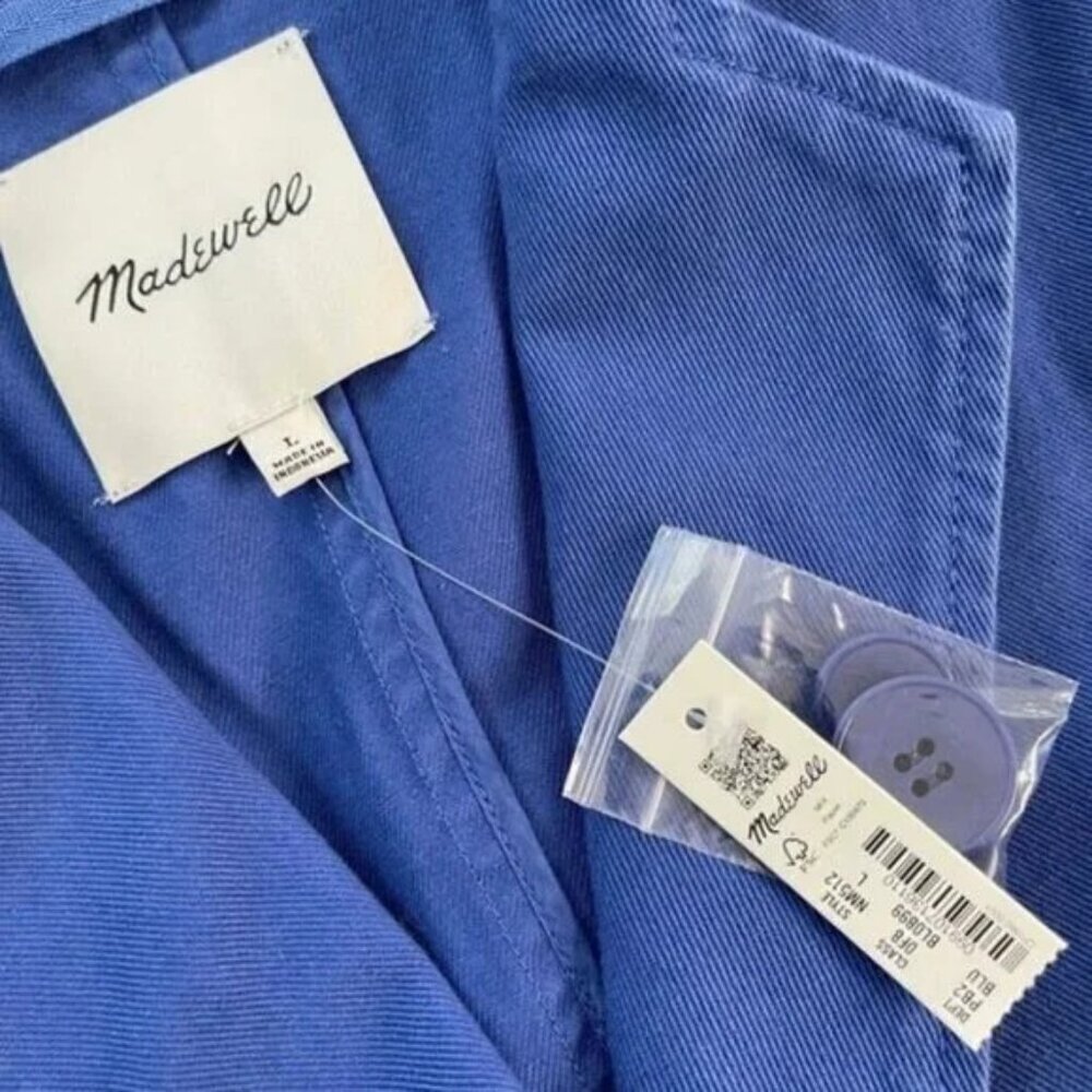 Madewell Crossover Chino Blazer Bluestone Size Large NWT - Picture 5 of 7